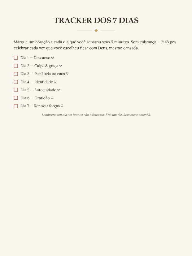 Tracker real dos sete dias